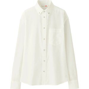 Tomas Maier x Uniqlo Women Soft Cotton Long-sleeve Button Down Shirt White